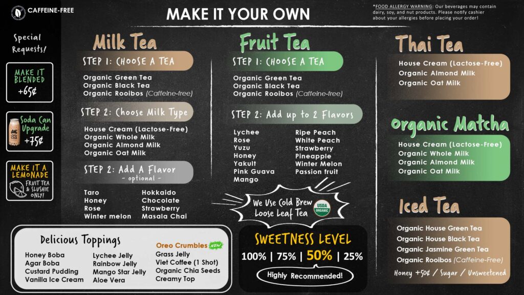 cup of cha make it your own menu